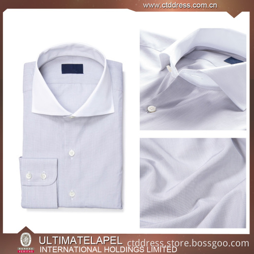 2015 hot sale 100% cotton white collar bespoke men's shirts